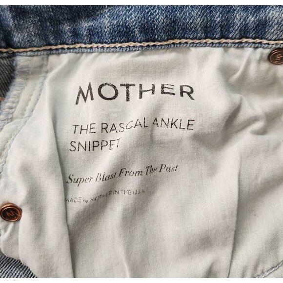 Mother The Rascal Ankle Snippet Distressed Jeans Size 29 - Picture 8 of 10